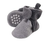 Luvable Friends Chaussons confortables en polaire avec fond antidérapant pour bébé fille, (Gris anthracite chiné), 12-18 mois