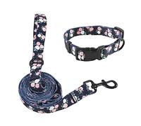 Luvable Friends Ensemble collier et laisse unisexe pour animal domestique, motif floral, taille S