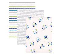 Luvable Friends Flannel 3 Piece Receiving Blankets, Boy Dots