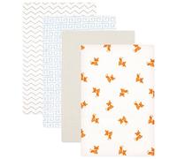 Luvable Friends Flannel 4 Piece Receiving Blankets, Fox