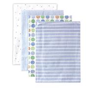 Luvable Friends Flannel Receiving Blankets, Blue, 4 Count