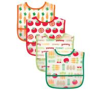 Luvable Friends Lot de 4 bavoirs résistants à l'eau avec poche, bleu