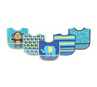 Luvable Friends Lot de 5 bavoirs imperméables Bleu