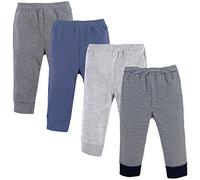 Luvable Friends Pantalon unisexe en coton pour bébé, Lot de 4 bandes noires, 18-24 mois