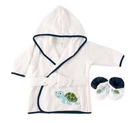 Luvable Friends Peignoir unisexe en coton éponge pour bébé, motif tortue, taille unique