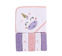 Luvable Friends Serviette à capuche unisexe avec cinq gants de toilette licorne Taille unique