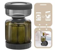 Luvan 1L/34OZ Pot Cornichon en Verre, Bocal Cornichon Retournable, Pot à Cornichon Sablier,Lave-vaisselle et Réfrigérateur Sécurisé