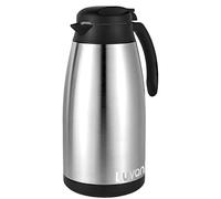Luvan Carafe isotherme de 2 l,isotherme en acier inoxydable, double paroi avec isolation sous vide, isolation pour 12 et 24 heures de froid, carafe isotherme pour thé, eau, café