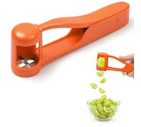 Luvan Coupe Raisin pour Tout Petits, Outils de Coupe de Raisins Tomates Cerises Fraises, Trancheur de Raisins en Quart de Pouce en Acier Inoxydable Portable Gadgets de Cuisine (Orange)