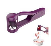 Luvan Coupe Trailles pour Tout Petits Bébés, Outils de Coupe de Raisins Tomates Cerises Fraises, Trancheur de Raisins en Quart de Pouce en Acier Inoxydable Portable Gadgets de Cuisine (Violet)