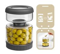 Luvan Pot a Cornichon Retournable,750 ml/25.4 oz Bocal Cornichon Retournable avec Passoire,Sans BPA et Sans Plomb, Lave-vaisselle et Réfrigérateur Sécurisé, pour Olives, Tomates, Oignons et Artichauts