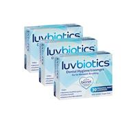 Luvbiotics Pastilles Probiotiques Buccaux - Lactobacillus Reuteri - Soutien du Microbiome Oral - Haleine Fraîche Longue Durée - Sans Sucre Xylitol - Santé Dents et Gencives-3 paquete de 30