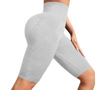 Luveon Short Femme Anti Cellulite Legging 3D Anti Cellulite Femme Leggings de Sport Push up Gainant Leggings Court Sculptant Compression Minceur Taille Haute sans Couture