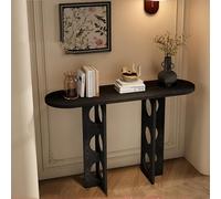 LUVEQLSIT Console étroite en Bois Massif, Fabrication Haut de Gamme et Design rétro cannelé pour entrée Moderne ou Salon Style Ferme, Table d'appoint pour canapé(Nero,80cm/31.4in)