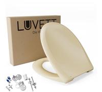 LUVETT C770 Abattant de WC ovale avec système d'abaissement automatique SoftClose® & TakeOff® EasyClean • Matériau en Duroplast hygiénique • Couvercle de toilettes, C :Beige Bahama