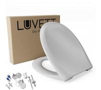 LUVETT C770 Abattant de WC ovale avec système d'abaissement automatique SoftClose® & TakeOff® EasyClean • Matériau en Duroplast hygiénique • Couvercle de toilettes, C :Gris Manhattan