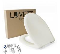 LUVETT C770 Abattant de WC ovale avec système d'abaissement automatique SoftClose® & TakeOff® EasyClean • Matériau en Duroplast hygiénique • Couvercle de toilettes, C :Blanc Pergamon