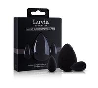 Luvia Beauty Blender Lot de 3 éponges à œufs de maquillage en noir - Éponge à mélange super douce en 2 tailles pour un mélange précis et large de cosmétiques