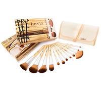 Luvia Cosmetics - Bamboo’s Root - Kit de pinceaux de maquillage en bambou durable avec 12 pinceaux et un sac de rangement pratique en lin - Véritable poil en taklon - végan et adapté aux personnes allergiques au poil d'animaux.