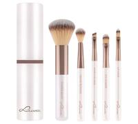 Set de pinceaux de maquillage Luvia, Set de voyage Macchiato, 5 pinceaux cosmétiques véganes incluant un étui à pinceaux de maquillage