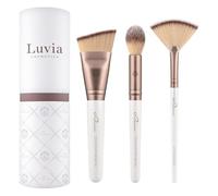 Luvia Cosmetics Set De Pinceaux De Maquillage Highlight & Contour Set, 3 Pinceaux Cosmétiques Véganes Pour Le Visage, Poils De Nurai, Idéal Pour Estomper, Modeler Et Contourner