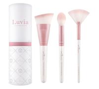 Luvia Cosmetics Set De Pinceaux De Maquillage Highlight & Contour Set, 3 Pinceaux Cosmétiques Véganes Pour Le Visage, Poils Nurai, Idéal Pour Estomper, Modeler Et Contourner