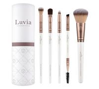 Luvia - Lot de 5 pinceaux de maquillage - Sélection quotidienne - Pinceaux à poudre, sourcils et yeux - 5 pinceaux cosmétiques végétaliens