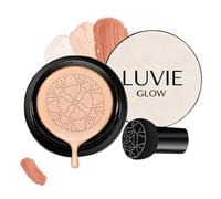 Luvie Glow Foundation Cushion, Coussin d'Air Tête de Champignon Cc Cream, Fond de Teint CC Cream, Hydratant Longue Durée, Teint Uniforme pour Tous Les Types de Peau (Brunet Brown)