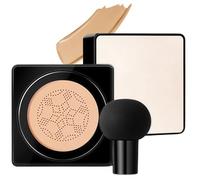 Luvie Glow Foundation Cushion,Mushroom Head Air Cushion CC Cream,Bb Cream Face Makeup Foundation,Even Skin Tone,Moisturizing Concealer Brighten Long-Lasting,For All Skin Types (Dark Brown)