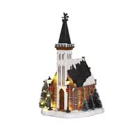 Luville Miniature d'Église pour Village de Noël - Église Éclairée avec Détails H