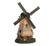 Luville Moulin Zaans pour Village de Noël Miniature - Ailes Rotatives avec Éclai