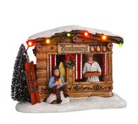 Luville Stand de Saucisses Grillées Miniature pour Village de Noël - Décor Hiver