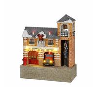 Luville Village de Noël Fire Station - 21 x 10 x 26 cm - Polyrésine - Multicolore
