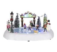 Luville Village de Noël Miniature Patin à glace sur l'Étang - L32 x l24,5 x H14,5 cm