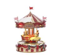 LuVille Village de Noël Miniature Petit manège - L13 x l13 x H17,5 cm