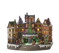 Luville Village de Noël Miniature Place du Village - Décoration Noël avec Sapin