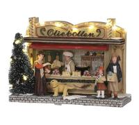 Luville Village de Noël Miniature Stand de beignets - L16,5 x l6 x H11,5 cm