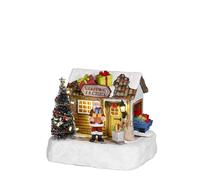 LuVille Village de Noël Miniature Usine de Cadeau - L16.5 x H14 cm