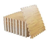 LUVODI Dalle Mousse 60x60 Bois, Tapis de Sol Mousse Puzzle Anti Bruit pour Garage Salon Chambre Salle de Sport - 12PCS 240 x 180cm