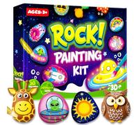 LUVOTY Kit de Peinture sur Pierre pour Enfants - Coffret Créatif avec Couleurs & Pierres à Peindre - Cadeau Ludique pour Filles et Garçons de 3 4 5 6 7 8 9 10 Ans - Loisir Créatif et Activité Manuelle