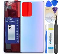 LUVSS Coque arrière de rechange en verre compatible avec Xiaomi Mi 11T / 11T Pro + kit d'outils de réparation manuel (bleu)