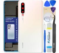 LUVSS Vitre Arrière pour Huawei P30 Blanc Coque Cache Batterie avec Lentille de Caméra, Adhésifs, Kit Outils, Guide De Réparation