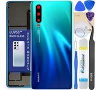 LUVSS Vitre Arrière pour Huawei P30 Pro Aurora Coque Cache Batterie avec Lentille de Caméra, Adhésifs, Kit Outils, Guide De Réparation