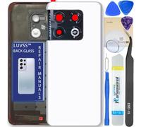 LUVSS Vitre Arrière pour OnePlus 10 Pro Blanc Coque Cache Batterie avec Lentille de Caméra, Adhésifs, Kit Outils, Guide De Réparation