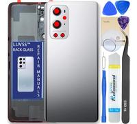 LUVSS Vitre Arrière pour OnePlus 9 Pro Argent Coque Cache Batterie avec Lentille de Caméra, Adhésifs, Kit Outils, Guide De Réparation
