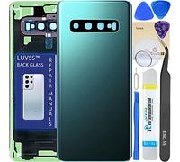 LUVSS Vitre Arrière pour Samsung Galaxy S10 SM-G973F/DS Vert Coque Cache Batterie avec Lentille de Caméra, Adhésifs, Kit Outils, Guide De Réparation