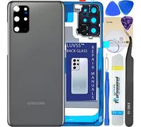 LUVSS Vitre Arrière pour Samsung Galaxy S20+ Plus G986 G985 Gris Coque Cache Batterie avec Lentille de Caméra, Adhésifs, Kit Outils, Guide De Réparation
