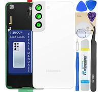LUVSS Vitre Arrière pour Samsung Galaxy S22 5G SM-S901B/DS Blanc Coque Cache Batterie avec Lentille de Caméra, Adhésifs, Kit Outils, Guide De Réparation