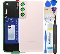 LUVSS Vitre Arrière pour Samsung Galaxy S22 5G SM-S901B/DS Or Coque Cache Batterie avec Lentille de Caméra, Adhésifs, Kit Outils, Guide De Réparation