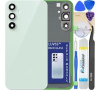 LUVSS Vitre Arrière pour Samsung Galaxy S23 FE SM-S711B/DS Vert Menthe Coque Cache Batterie avec Lentille de Caméra, Adhésifs, Kit Outils, Guide De Réparation